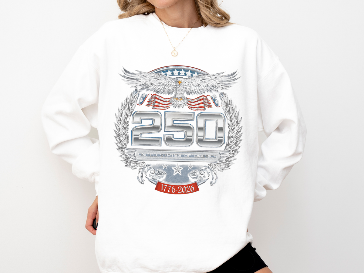 250 United States of America Sweatshirt, Patriotic USA Crewneck, America 250 Celebration Pullover, Fourth of July Gift