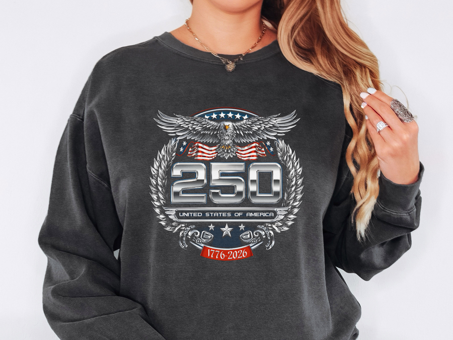 250 United States of America Sweatshirt, Patriotic USA Crewneck, America 250 Celebration Pullover, Fourth of July Gift