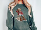 Cute Teddy Bear Sweatshirt, Cozy Bear Crewneck, Aesthetic Plush Bear Pullover, Soft Cute Animal Gift for Women Teens