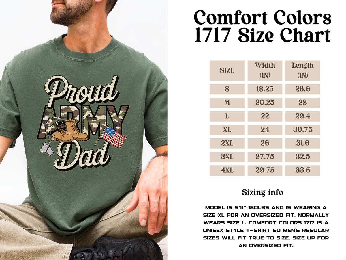 Proud Army Dad Shirt, Military Dad Graphic Tee, Patriotic Father T-Shirt, Army Family Support Gift, Veteran Dad Apparel