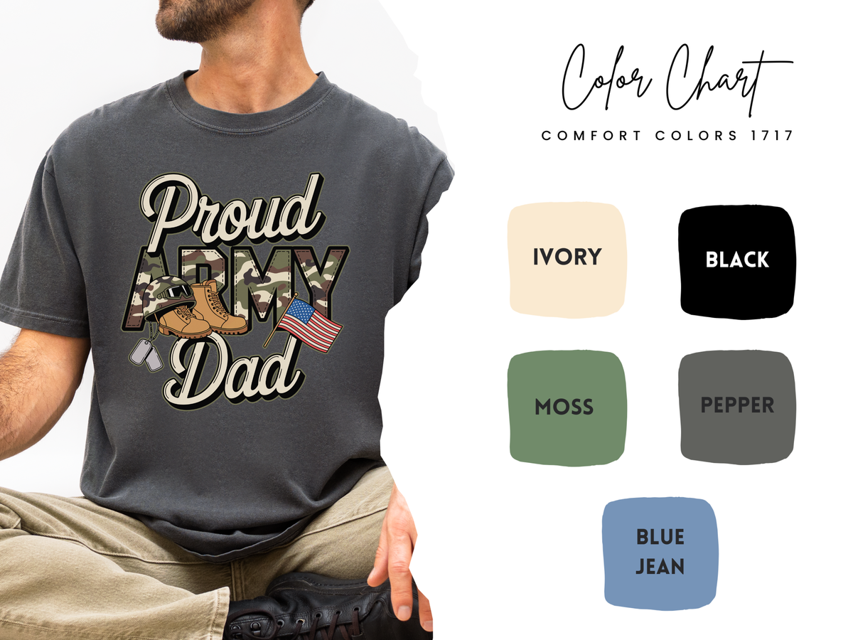 Proud Army Dad Shirt, Military Dad Graphic Tee, Patriotic Father T-Shirt, Army Family Support Gift, Veteran Dad Apparel