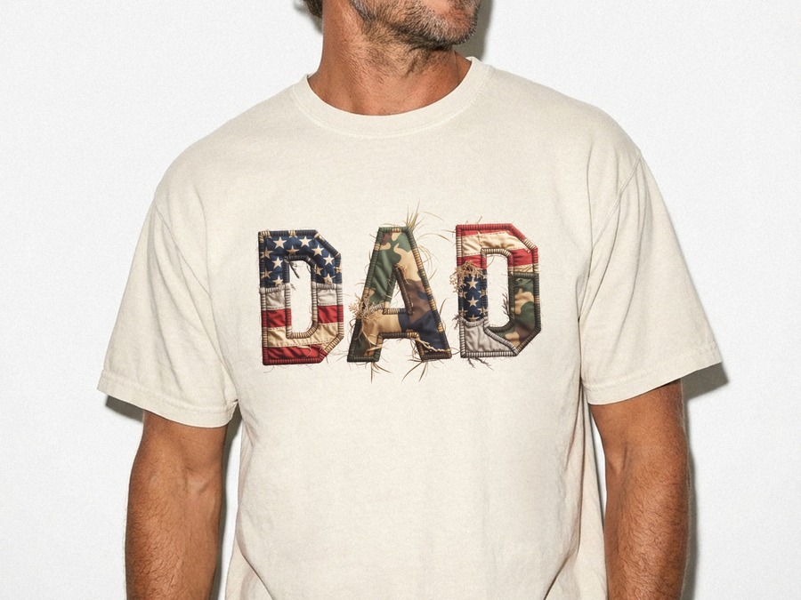 Patriotic Dad Shirt with USA Flag Design, American Father Graphic Tee, Fourth of July Gift for Dad, Proud USA Dad T-Shirt