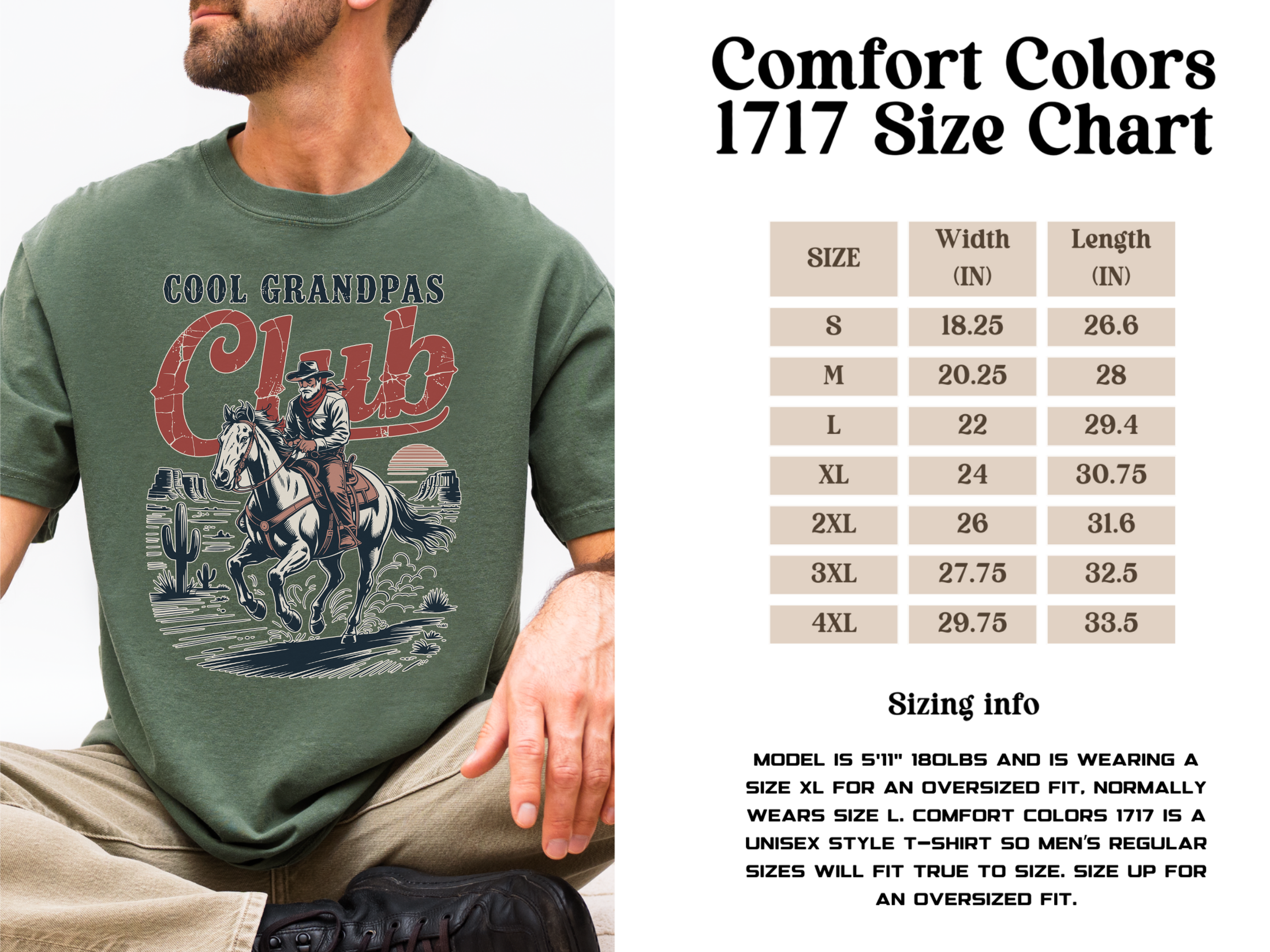 Cool Grandpas Club Shirt with Cowboy Grandpa Riding Horse, Funny Western Grandpa Tee, Rustic Grandfather Gift for Fathers Day