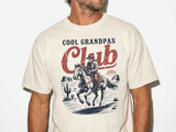 Cool Grandpas Club Shirt with Cowboy Grandpa Riding Horse, Funny Western Grandpa Tee, Rustic Grandfather Gift for Fathers Day