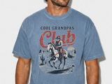 Cool Grandpas Club Shirt with Cowboy Grandpa Riding Horse, Funny Western Grandpa Tee, Rustic Grandfather Gift for Fathers Day
