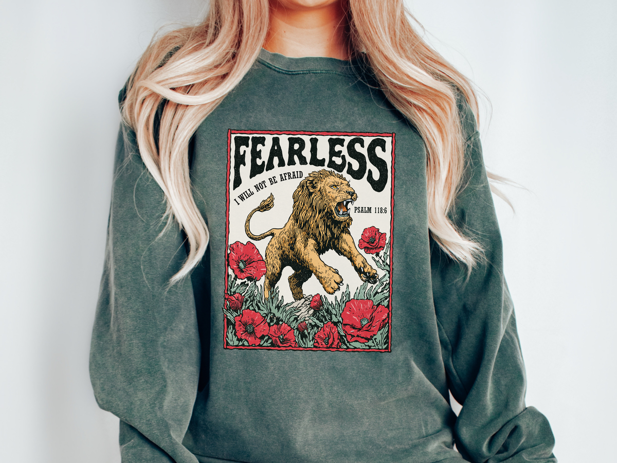 Fearless Christian Sweatshirt, I Will Not Be Afraid Crewneck, Faith Based Bible Verse Sweatshirt, Christian Gift for Women Men