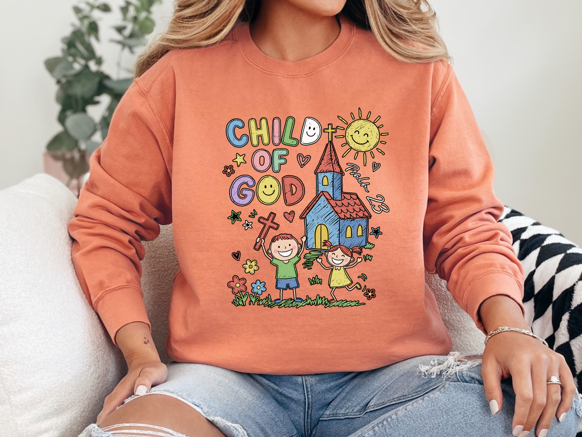 Child of God Comfort Sweatshirt, Christian Kids Crewneck Sweatshirt, Faith Based Children's Gift, Sunday School Comfort Sweatshirt
