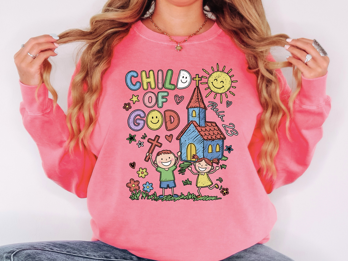 Child of God Comfort Sweatshirt, Christian Kids Crewneck Sweatshirt, Faith Based Children's Gift, Sunday School Comfort Sweatshirt