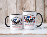 American Pride Eagle Mug, Patriotic Bald Eagle Coffee Mug, Home of the Free Because of the Brave Gift, USA Veteran Mug