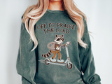 Christian Raccoon Comfort Colors Sweatshirt, Off to Praise the Lord Crewneck, Cute Faith Based Graphic Sweatshirt for Women