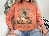 Christian Duck Comfort Colors Sweatshirt, Walking with the Lord Crewneck, Cute Faith Based Duck Sweatshirt, Inspirational Christian Gift