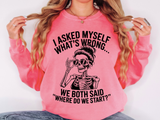 Funny Retro Humor Comfort Colors Sweatshirt, Sarcastic Vintage Graphic Sweatshirt for Women