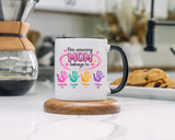 Personalized Mom Handprint Mug, Custom Mother's Day Coffee Mug, Gift from Kids for Mom, Grandma Mug with Children's Names