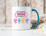 Personalized Mom Handprint Mug, Custom Mother's Day Coffee Mug, Gift from Kids for Mom, Grandma Mug with Children's Names