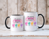 Personalized Mom Handprint Mug, Custom Mother's Day Coffee Mug, Gift from Kids for Mom, Grandma Mug with Children's Names