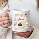 Personalized Cat Mom Mug, Custom Crazy Cat Lady Coffee Mug, Cat Lover Gift with Name, Cute Cat Mom Mug for Women