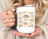 Daily Reminder Motivational Mug, Positive Affirmation Coffee Mug, Self Care Gift for Women, Inspirational Mental Health Mug