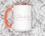 Personalized Name Coffee Mug, Custom Name Mug for Her, Just for You Gift Mug, Minimalist Pink Coffee Cup, Unique Birthday Gift