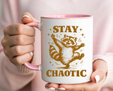 Stay Chaotic Raccoon Coffee Mug, Funny Trash Panda Mug, Chaotic Energy Gift, Cute Raccoon Coffee Cup, Meme Lover Present