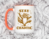 Stay Chaotic Raccoon Coffee Mug, Funny Trash Panda Mug, Chaotic Energy Gift, Cute Raccoon Coffee Cup, Meme Lover Present