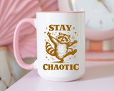 Stay Chaotic Raccoon Coffee Mug, Funny Trash Panda Mug, Chaotic Energy Gift, Cute Raccoon Coffee Cup, Meme Lover Present