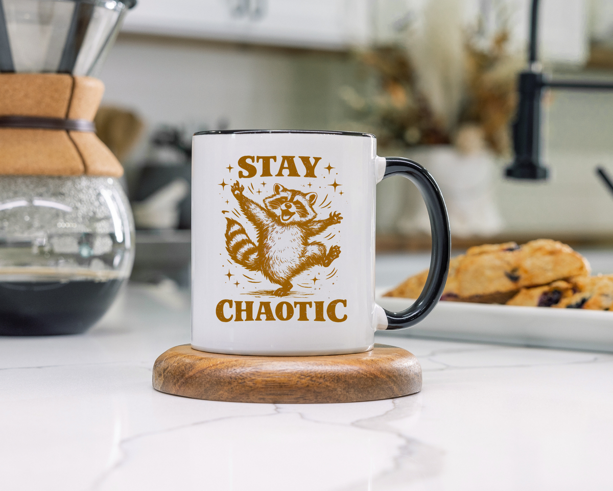Stay Chaotic Raccoon Coffee Mug, Funny Trash Panda Mug, Chaotic Energy Gift, Cute Raccoon Coffee Cup, Meme Lover Present