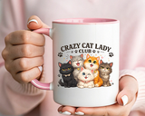 Crazy Cat Lady Social Club Mug, Funny Cat Mom Coffee Mug, Cat Lover Gift for Women, Cute Kitten Coffee Cup, Pet Parent Present