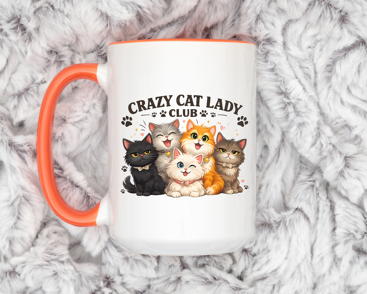 Crazy Cat Lady Social Club Mug, Funny Cat Mom Coffee Mug, Cat Lover Gift for Women, Cute Kitten Coffee Cup, Pet Parent Present