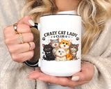 Crazy Cat Lady Social Club Mug, Funny Cat Mom Coffee Mug, Cat Lover Gift for Women, Cute Kitten Coffee Cup, Pet Parent Present