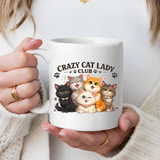 Crazy Cat Lady Social Club Mug, Funny Cat Mom Coffee Mug, Cat Lover Gift for Women, Cute Kitten Coffee Cup, Pet Parent Present