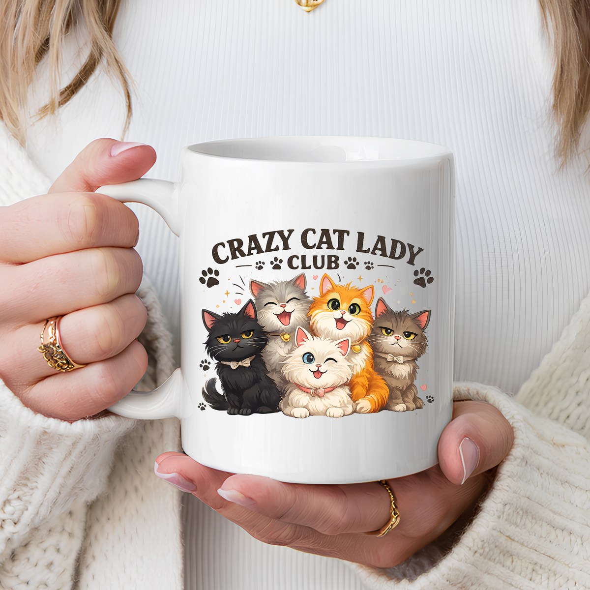 Crazy Cat Lady Social Club Mug, Funny Cat Mom Coffee Mug, Cat Lover Gift for Women, Cute Kitten Coffee Cup, Pet Parent Present