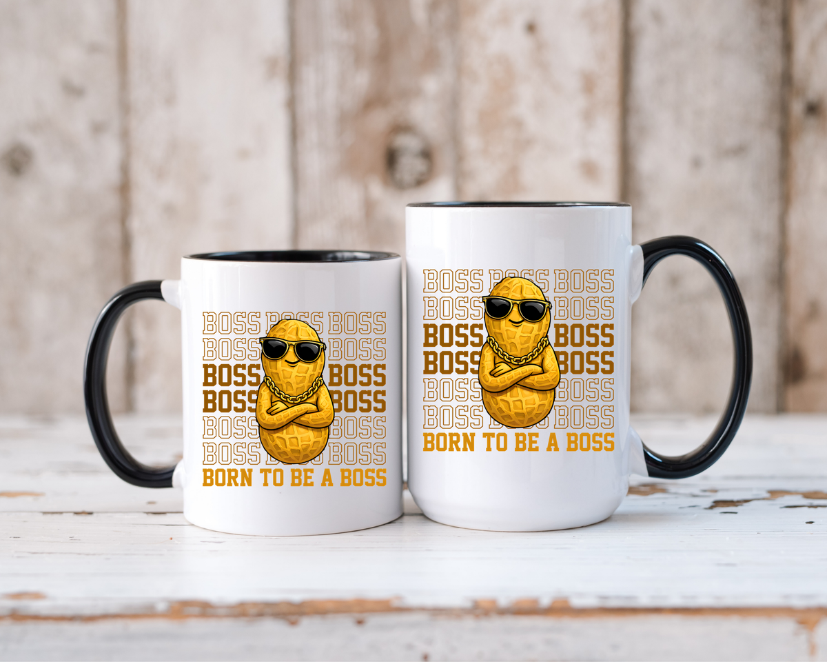 Born to Be a Boss Mug, Funny Boss Coffee Mug, Leadership Gift for Manager, Entrepreneur Coffee Cup, Office Desk Gift
