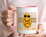 Born to Be a Boss Mug, Funny Boss Coffee Mug, Leadership Gift for Manager, Entrepreneur Coffee Cup, Office Desk Gift