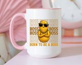 Born to Be a Boss Mug, Funny Boss Coffee Mug, Leadership Gift for Manager, Entrepreneur Coffee Cup, Office Desk Gift