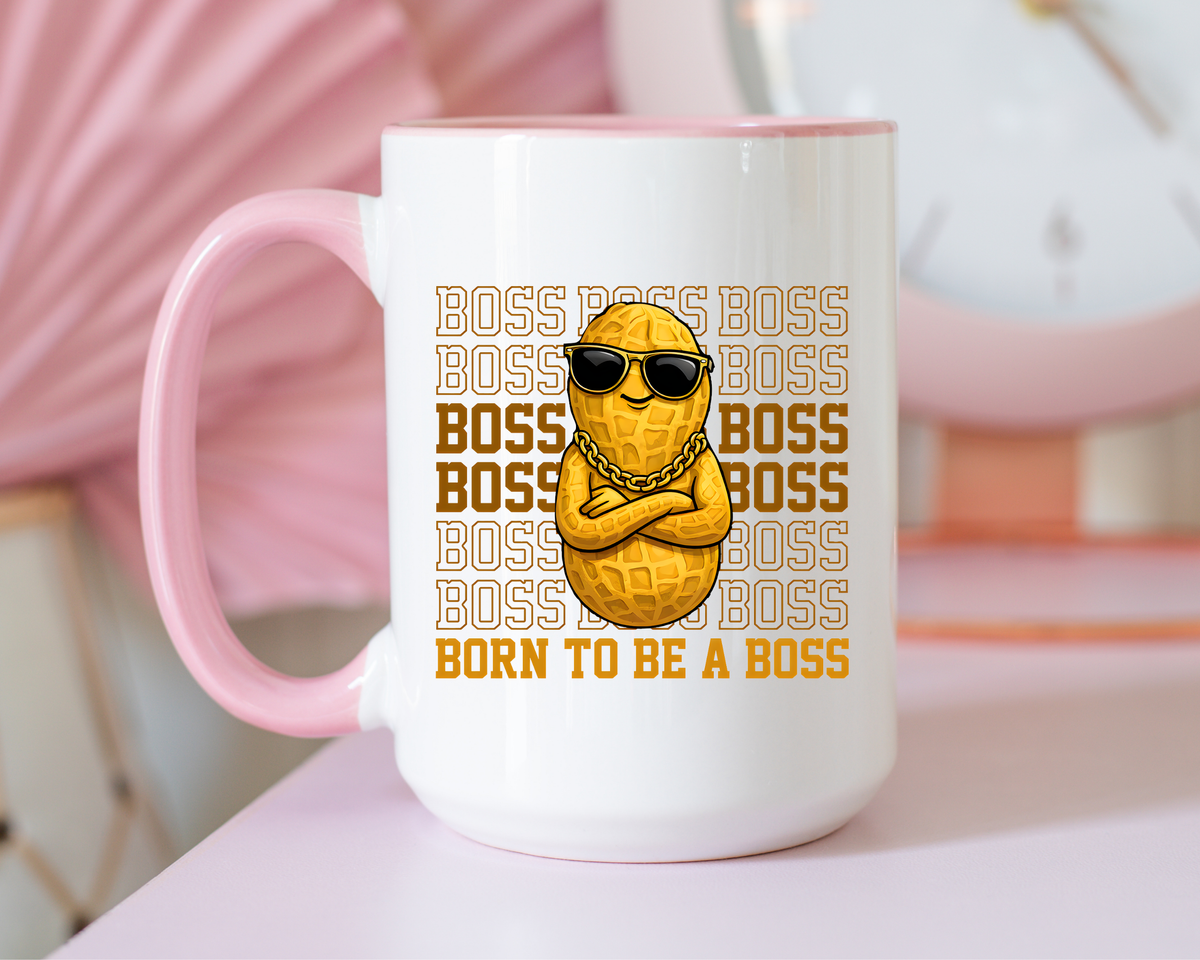 Born to Be a Boss Mug, Funny Boss Coffee Mug, Leadership Gift for Manager, Entrepreneur Coffee Cup, Office Desk Gift
