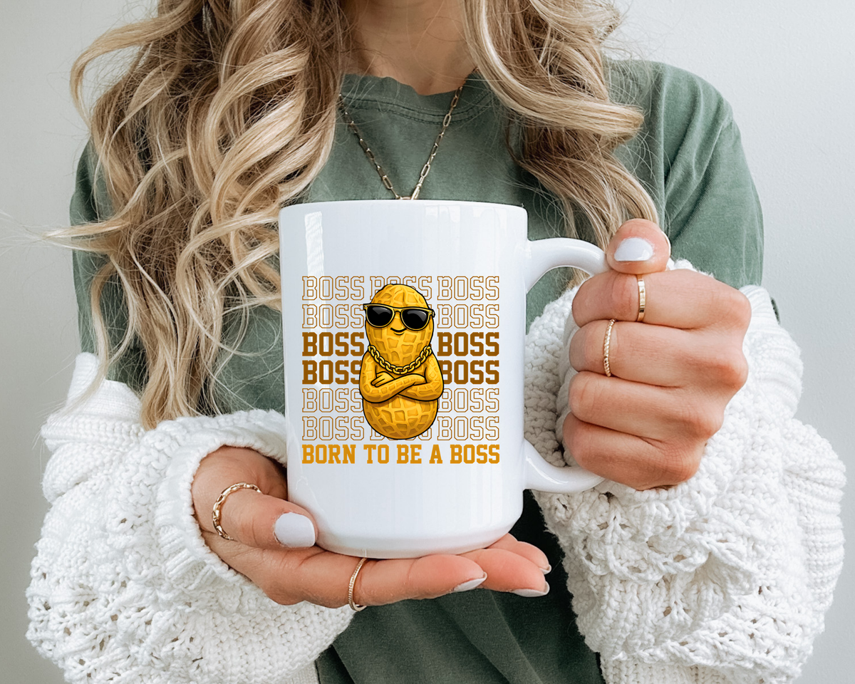 Born to Be a Boss Mug, Funny Boss Coffee Mug, Leadership Gift for Manager, Entrepreneur Coffee Cup, Office Desk Gift