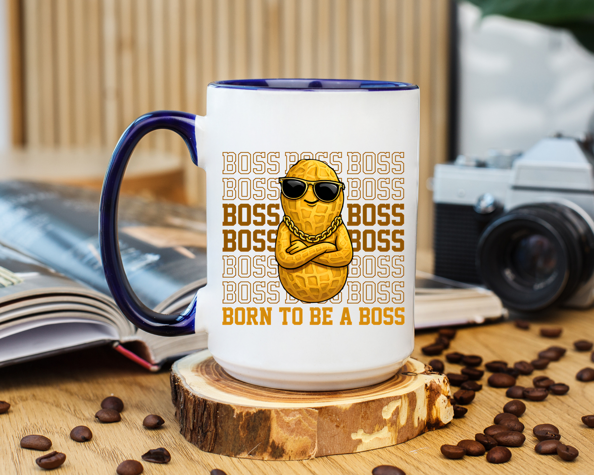 Born to Be a Boss Mug, Funny Boss Coffee Mug, Leadership Gift for Manager, Entrepreneur Coffee Cup, Office Desk Gift