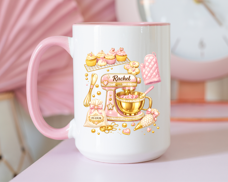 Baker Coffee Mug, Baking Lover Gift, Cute Baking Tools Mug, Pastry Chef Coffee Cup, Gift for Bakers, Kitchen Hobby Mug
