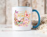 To My Wonderful Mum Butterfly Mug, Floral Mom Coffee Mug, Mother's Day Gift for Mum, Butterfly Coffee Cup, Mom Appreciation Gift