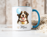 Personalized Dog Portrait Mug, Custom Pet Name Coffee Mug, Dog Lover Gift for Pet Parents, Memorial or Birthday Dog Mug