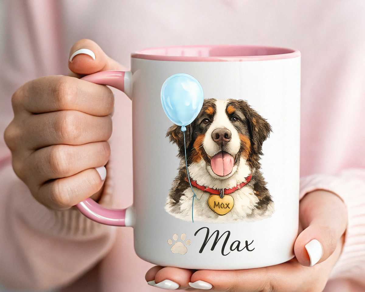 Personalized Dog Portrait Mug, Custom Pet Name Coffee Mug, Dog Lover Gift for Pet Parents, Memorial or Birthday Dog Mug