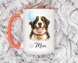 Personalized Dog Portrait Mug, Custom Pet Name Coffee Mug, Dog Lover Gift for Pet Parents, Memorial or Birthday Dog Mug