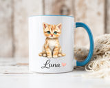 Personalized Cat Lover Mug, Custom Cat Name Coffee Mug, Cute Kitten Mug Gift for Cat Moms, Pet Lover Keepsake Cup