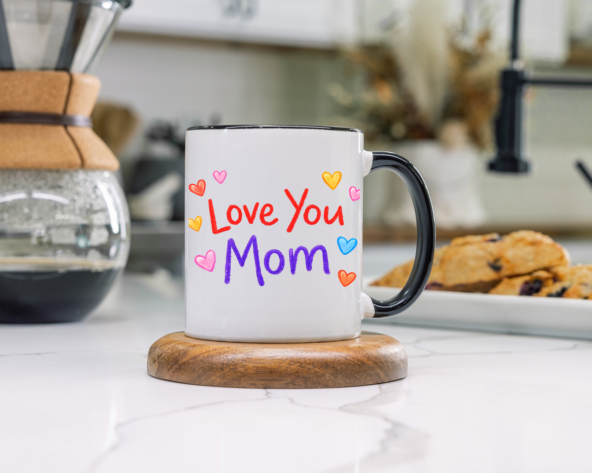 Love You Mom Mug, Mother's Day Coffee Mug Gift, Cute Mom Appreciation Mug, Gift from Daughter or Son, Everyday Mom Cup