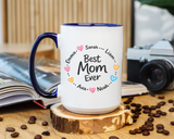 Personalized Best Mom Ever Mug, Custom Kids Names Coffee Mug, Mother's Day Gift for Mom, Grandma Gift, Family Keepsake Cup