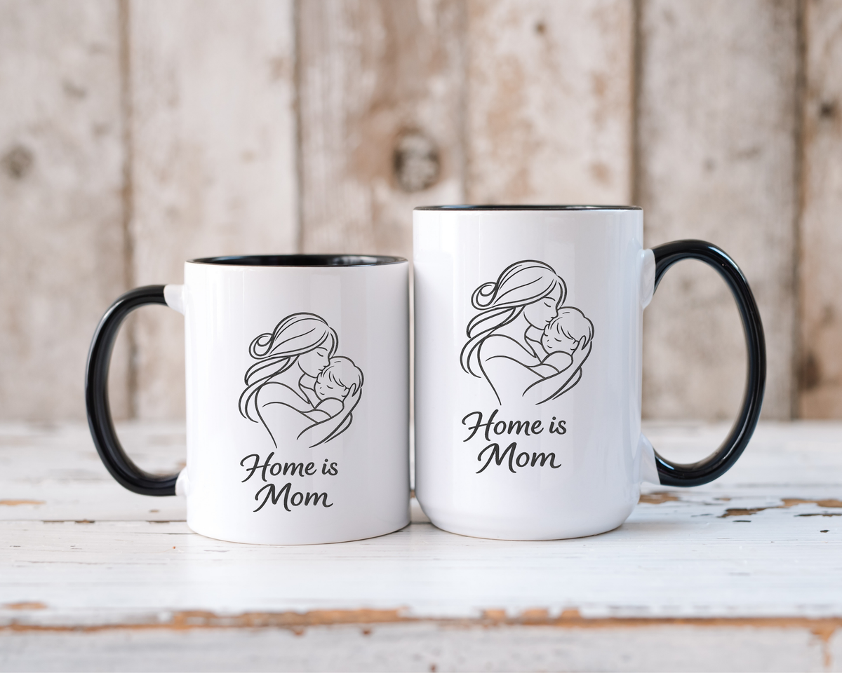 Home Is Mom Coffee Mug, Mother Daughter Gift Mug, Meaningful Mom Mug, Mother's Day Gift, Sentimental Gift for Mom, Mom Keepsake Cup