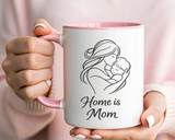 Home Is Mom Coffee Mug, Mother Daughter Gift Mug, Meaningful Mom Mug, Mother's Day Gift, Sentimental Gift for Mom, Mom Keepsake Cup