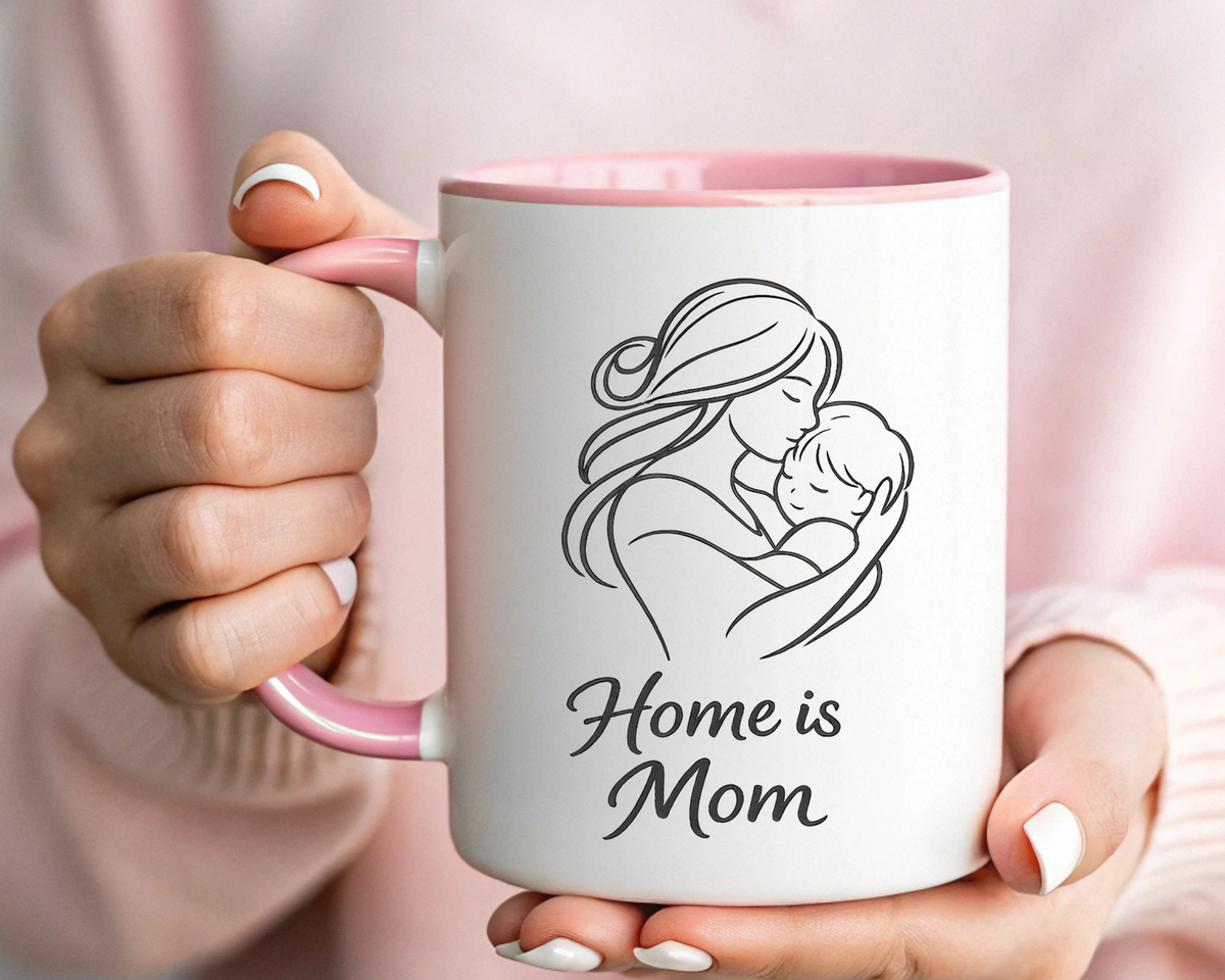 Home Is Mom Coffee Mug, Mother Daughter Gift Mug, Meaningful Mom Mug, Mother's Day Gift, Sentimental Gift for Mom, Mom Keepsake Cup