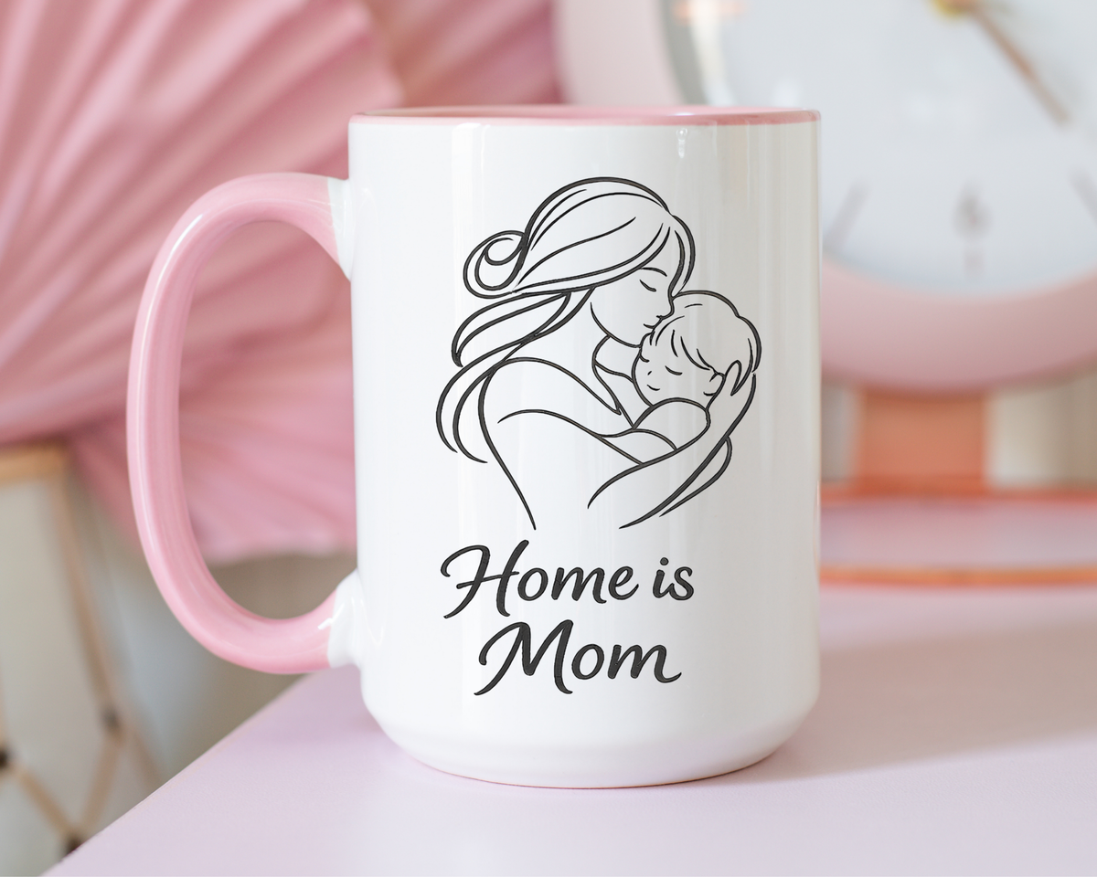 Home Is Mom Coffee Mug, Mother Daughter Gift Mug, Meaningful Mom Mug, Mother's Day Gift, Sentimental Gift for Mom, Mom Keepsake Cup