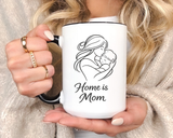 Home Is Mom Coffee Mug, Mother Daughter Gift Mug, Meaningful Mom Mug, Mother's Day Gift, Sentimental Gift for Mom, Mom Keepsake Cup